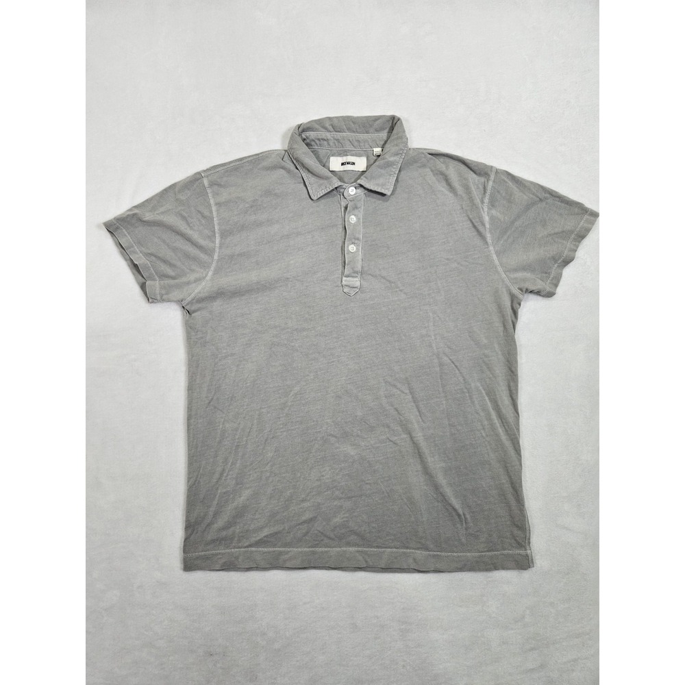 Buck Mason Shirt Men's Med Gray Short Sleeve Polo Normcore Capsule Casual